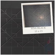Losa cerámica Eda black 15x15 cm
