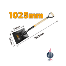 Pala cuadrada de acero con mango