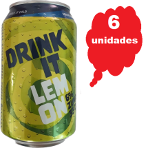 6 latas x 330 ml c/u - Refresco Drink IT Limon 