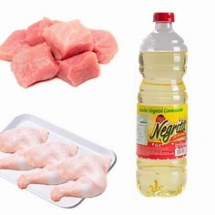 2 paqte de Pollo Congelado Pajarino Bolsa 1kg LA FAVORITA
5 Aceite de Girasol 1 Lt PREMIUM
2 Filete de bonito en aceite vegetal 170gr	
1Carne de cerdo lomo deshuesado KG RICHMEAT	