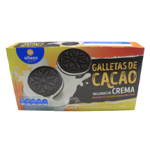 Galletas de cacao rellenas de crema, 176 g