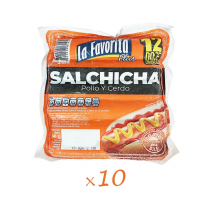 Salchichas de pollo y cerdo, 10x408 g