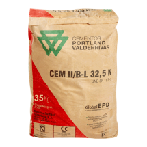 Cemento gris estructural PORTLAND Uniland CEM II/B-L 32.5N, bolsa de 35 kg