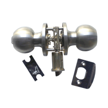 Picaporte tubular con pomo, inoxidable, con condena
