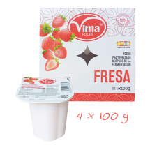 Yogur sabor fresa, 4x100 g