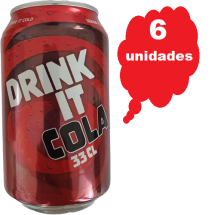 6 latas x 330 ml c/u - Refresco Drink IT Cola 