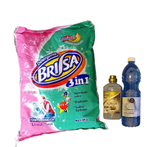 Combo 2

- Detergente en Polvo Brisa (9kg)
- Friega Suelo Fresco Colonia Agrado (1.5L)
- Suavizante para Ropa Concentrado Florar Romar (750ml)