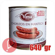  CHORIZOS EN MANTECA 640 GR C/6 VIMA