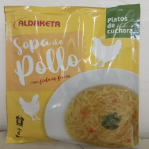 SOPA INSTANTANEA DE POLLO Y FIDEOS