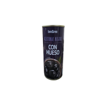 ACEITUNAS NEGRAS BONAREA CON HUESO 240/280 LATA 350 GR 