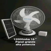 Ventilador c/Sistema Solar 16pulg 15W 12000mah Daytron YI004