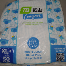 Culeros desechables para bebé,  14 kg, talla XL/4  (Paqte 50 u) 