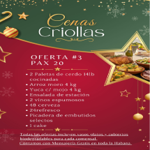 Cena para 20 comensales