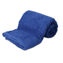 Toalla de color azul, algodón y poliéster