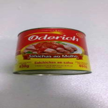 830 g, Salchichas en salsa.