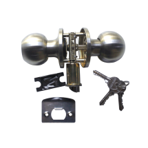 Picaporte tubular, llave, inoxidable, con condena