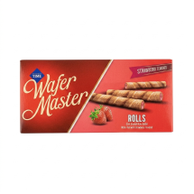 Caja de Wafer Master  Rollos con crema de fresa 