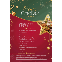 Cena para 20 comensales. Pedir con 48 horas de antelación. Solo La Habana