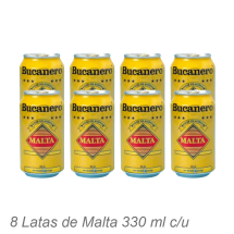 8 Latas de Malta 330 ml c/u