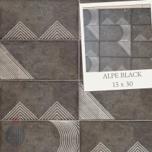 Losa cerámica Alpe black 15x30 cm.