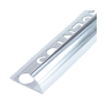 Perfil aluminio 10.5 mm, 2.6 m, plata brillo