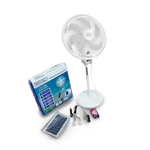 VENTILADOR DE PEDESTAL RECARGABLE SOLAR, ROYAL 16″