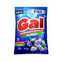DETERGENTE EN POLVO MULTIUSO FLORES  250 GRAMOS, MARCA GAL 