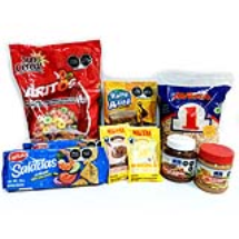 2XSALADA,1XCREMA AVELLANA, 1XCREMA CACAHUATE, 1XHOJUELA DE AVENA, 1XATOLE DE CHOCOLATE, 1XCEREAL FRUTI, 1XCHOCOLATE EN POLVO, 1XATOLE DE VAINILLA