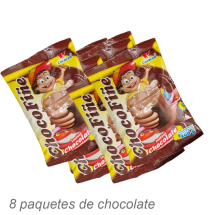 8 paquetes de chocolate