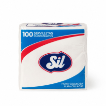 Servilleta 1 capa blanca 30X30 SIL 100 u