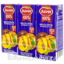 3x200 ml-Zumo 100% melocotón-uva-manzana