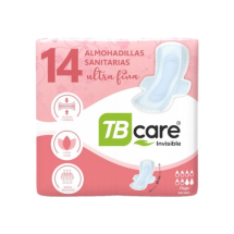  ALMOHADILLAS SANITARIAS C/ALAS MARCA TB CARE INVISIBLE ULTRA FINA PQTE X 14 U