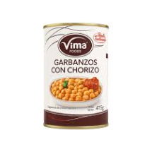 GARBANZOS CON CHORIZO 415G C/12 VIMA