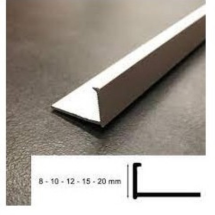 Remate separador de aluminio, plata mate, 10 mm x 2.5m