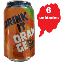 6 latas x 330 ml c/u - Refresco Drink IT Naranja 