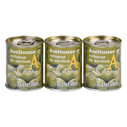 Aceitunas rellenas anchoa ALIMERKA 3x120 g