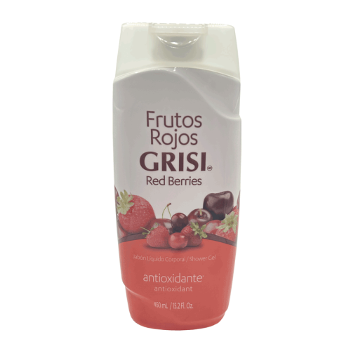 Jabón Líquido Corporal, Frutos Rojos, antioxidante, 450 ml, GRISI