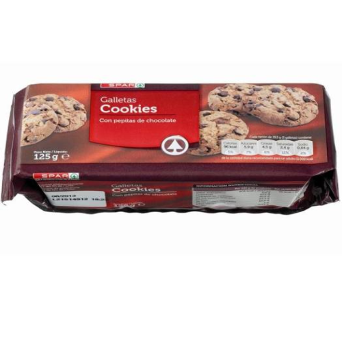 Galletas dulces con pepitas de chocolate, 125 g