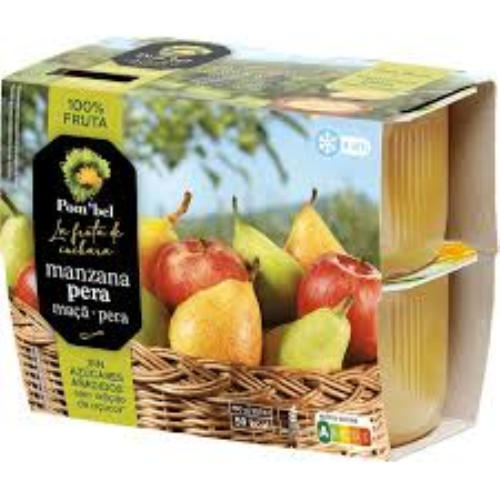 PACK 4X100 GR COMPOTA MANZANA - PERA 4 TARRINA 