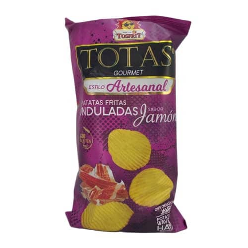 Patatas fritas onduladas sabor jamón, 130 g