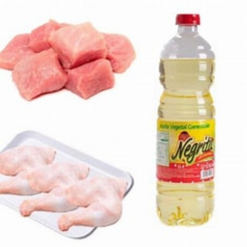 2 paqte de Pollo Congelado Pajarino Bolsa 1kg LA FAVORITA
5 Aceite de Girasol 1 Lt PREMIUM
2 Filete de bonito en aceite vegetal 170gr	
1Carne de cerdo lomo deshuesado KG RICHMEAT	
