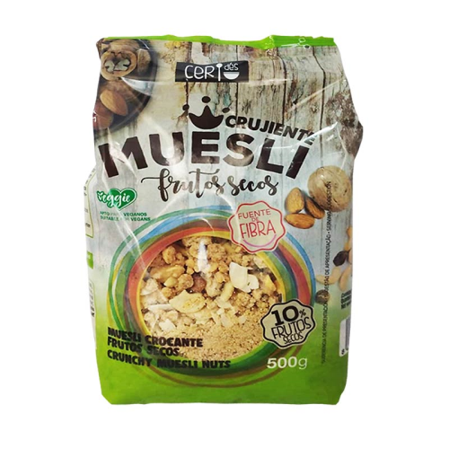 (MLC) CEREAL MUESLI CRUJIENTE  FRUTOS SECOS BOLSA PN 500 GR CERIDES   M/CERIDES