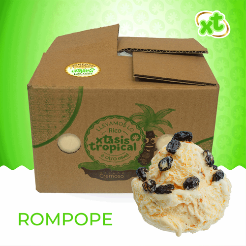 Helado sabor Rompope con pasas, 4 litros