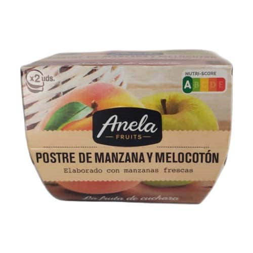 Compota de manzana y melocotón, 2 x 100 g