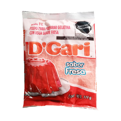 Gelatina sabor fresa, 120 g