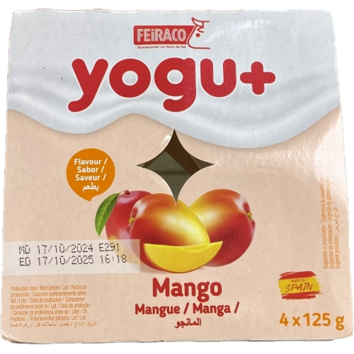 Yogurt Larga Vida YOGU+ Mango 4x125gr