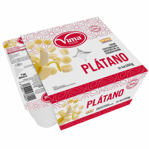 Yogurt sabor plátano, 4x100 g