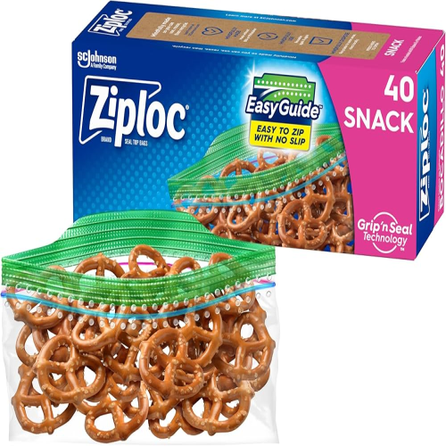 ZIPLOC BOLSA DE BOTANAS 40 CT PAQ 