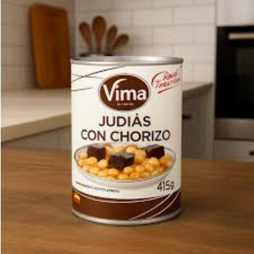 JUDIAS CON CHORIZO 415G C/12 UND VIMA