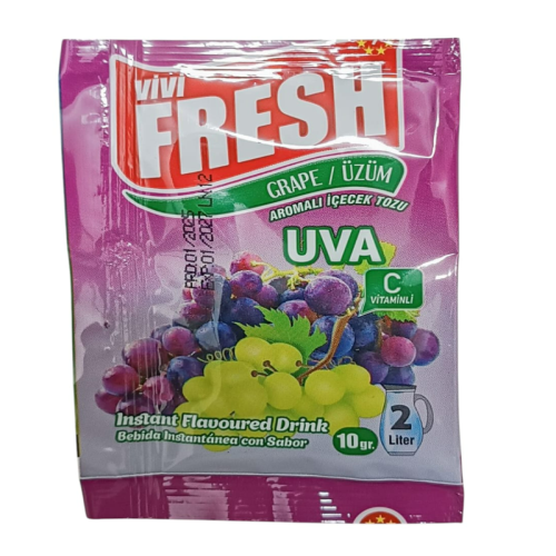 Refresco instantáneo sabor uva Vivi Fresh Erdem 10 g